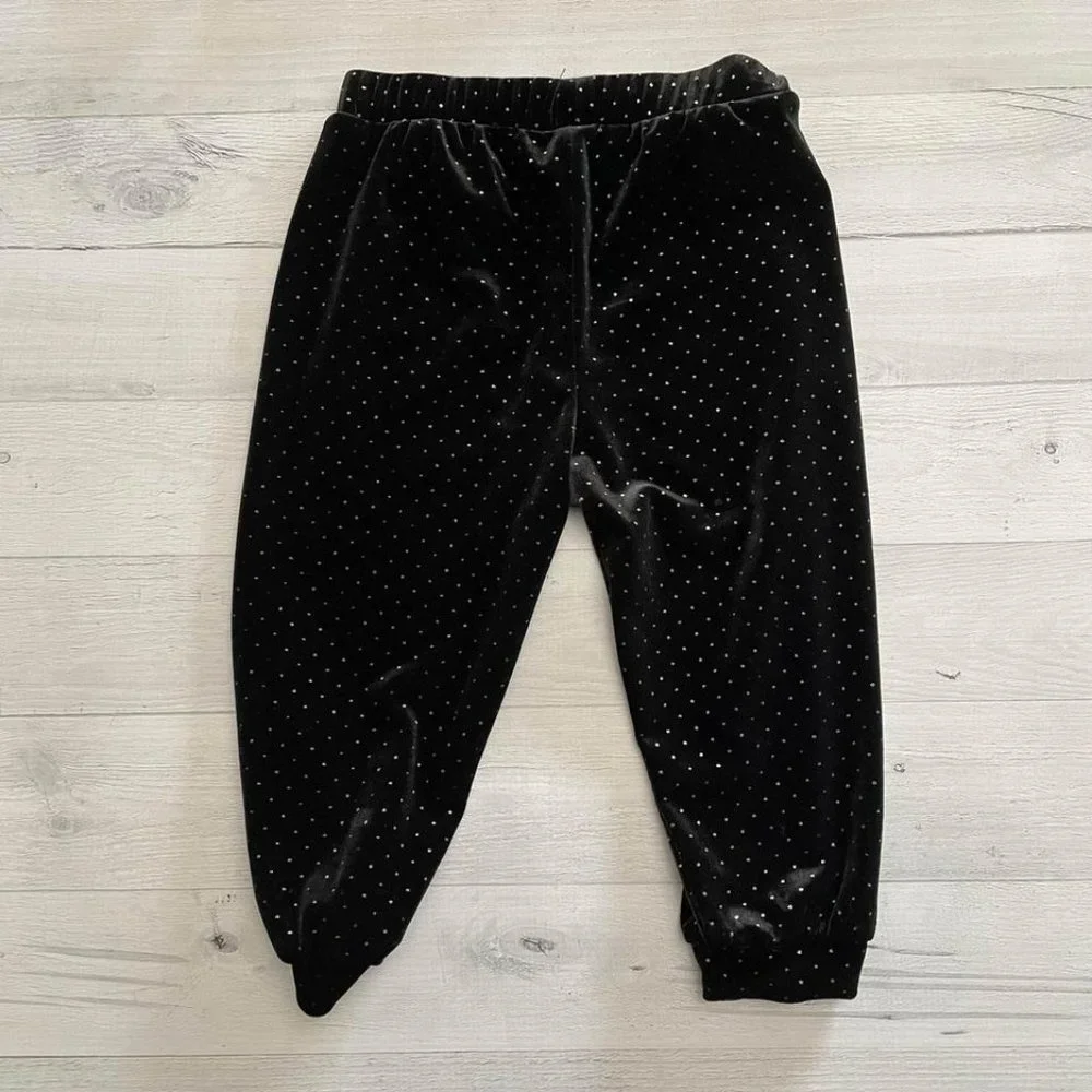 habitual baby girl black‎ velour outfit 18 months